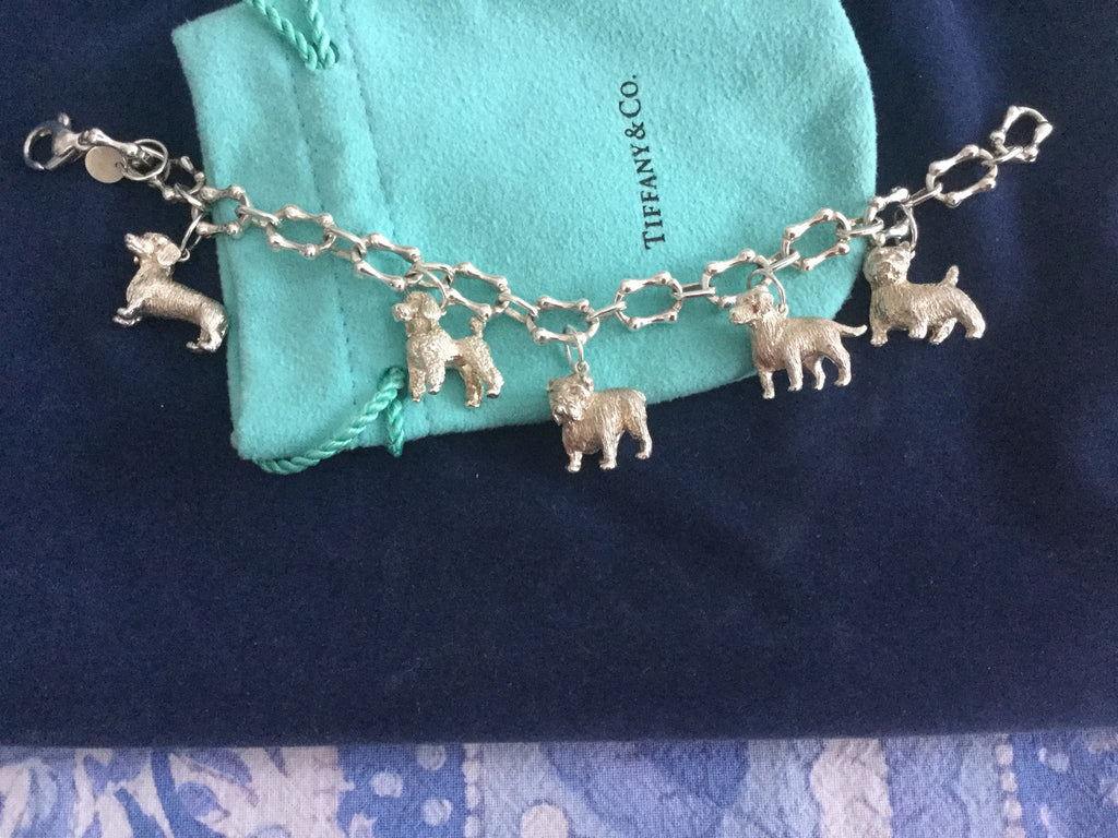 Buy Tiffany & Co Silver Shopping Bag Charm Bracelet Bangle Link