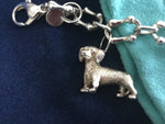 Tiffany & Co Silver Dogs Poodle Westie Retriever Charm Bracelet Bangle 7.9 Inch!
