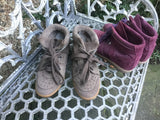 Isabel Marant   Suede "Bobby" Wedge Khaki & Plum  Sneakers Shoes SZ 39 & 38  LADIES