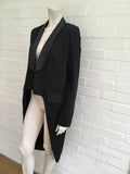 ALEXANDER WANG  Leathertrimmed Woven Tailcoat Jacket Size US 6 UK 10 Ladies