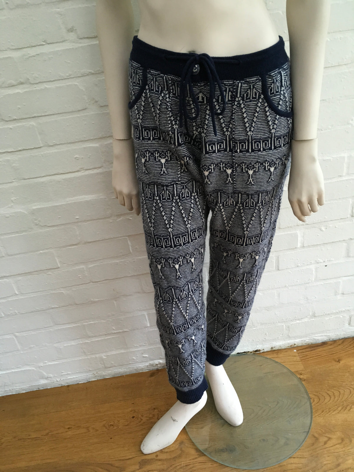 Chanel 2014 Fair Isle Knit Cashmere Joggers Leggings Pants F 36 UK 8 US 4 S Ladies