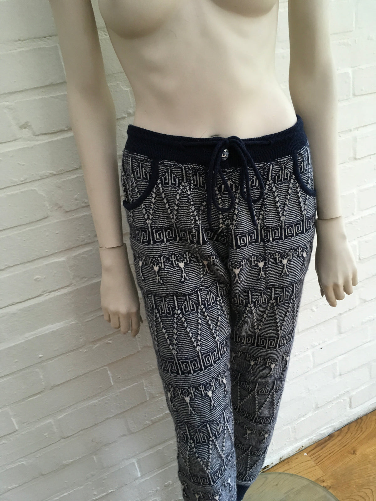 Chanel 2014 Fair Isle Knit Cashmere Joggers Leggings Pants F 36 UK 8 US 4 S Ladies