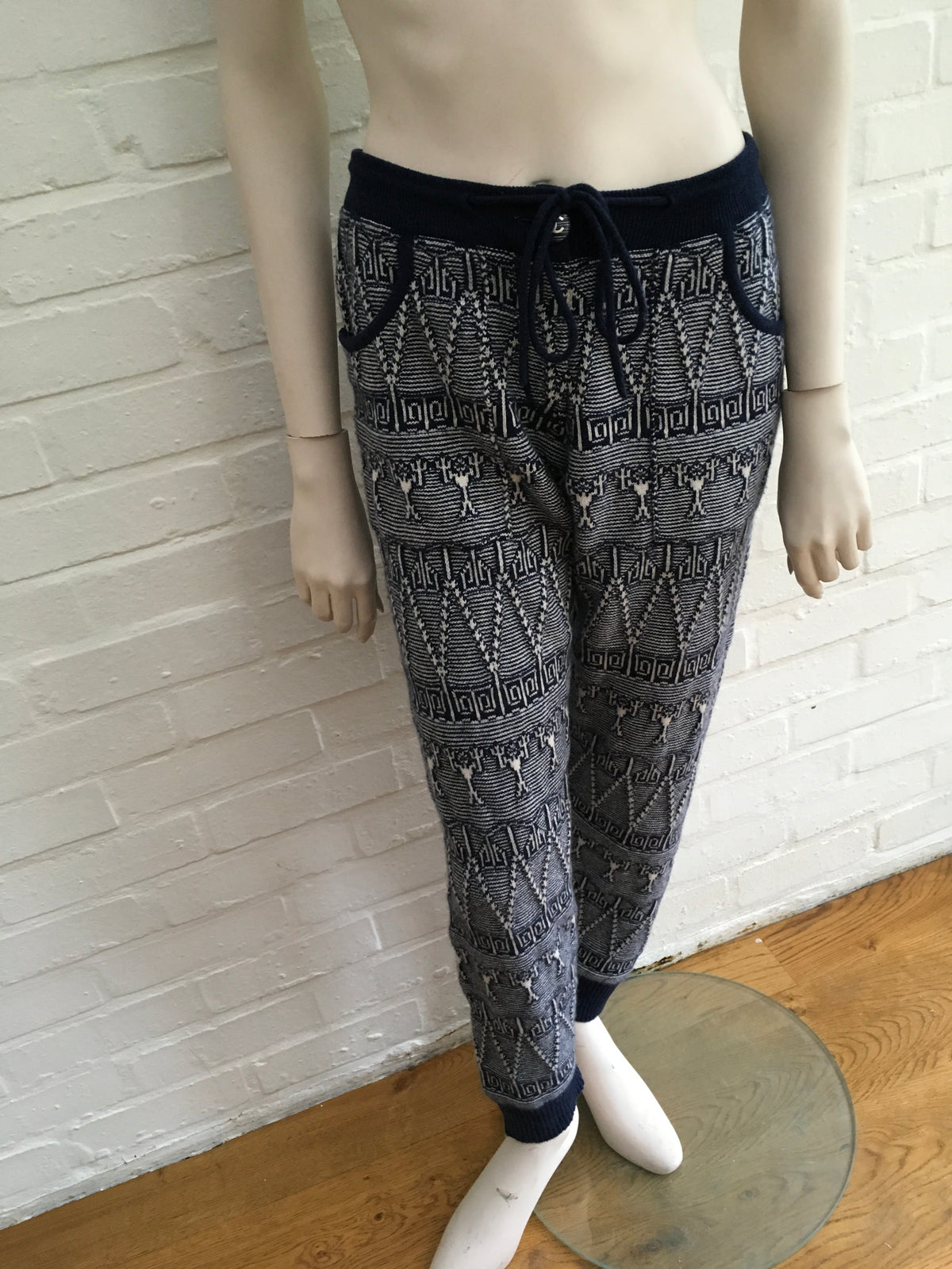 Chanel 2014 Fair Isle Knit Cashmere Joggers Leggings Pants F 36 UK 8 US 4 S Ladies
