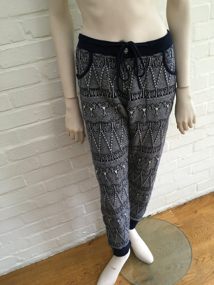 Chanel 2014 Fair Isle Knit Cashmere Joggers Leggings Pants F 36 UK 8 US 4 S Ladies