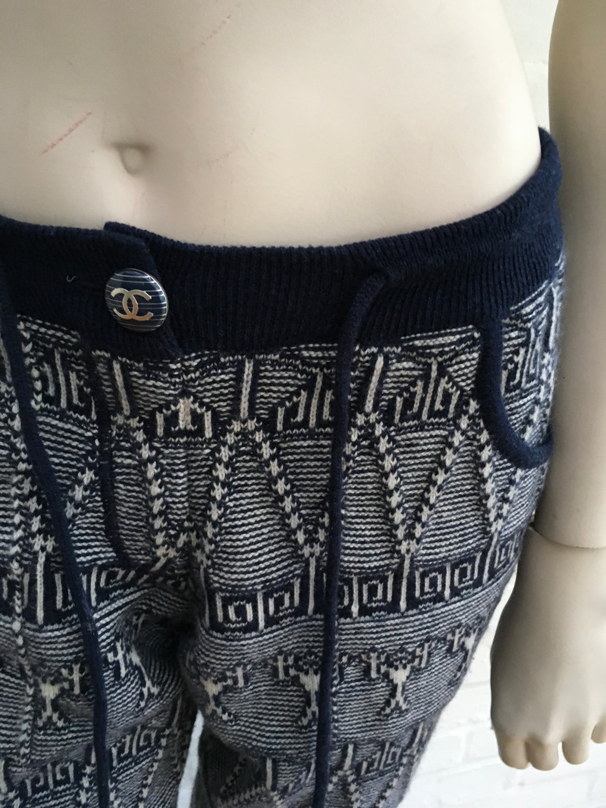Chanel 2014 Fair Isle Knit Cashmere Joggers Leggings Pants F 36 UK 8 US 4 S Ladies