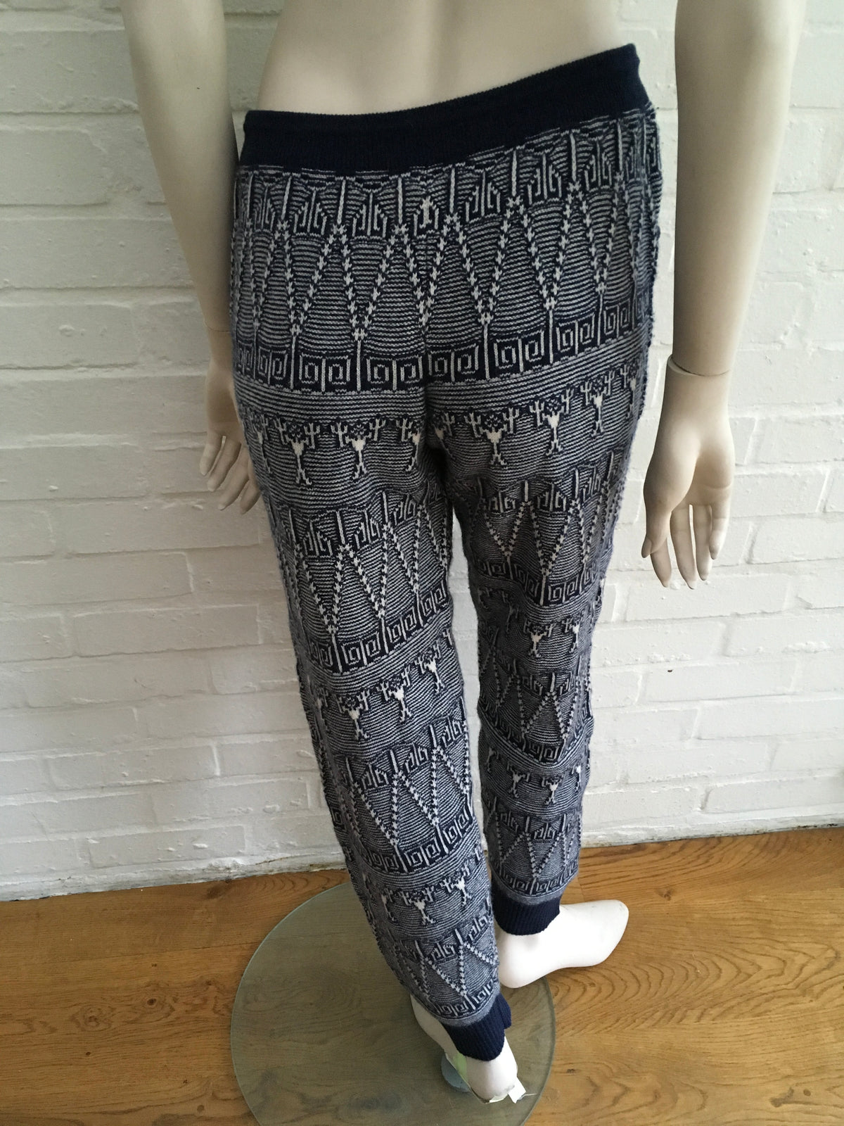 Chanel 2014 Fair Isle Knit Cashmere Joggers Leggings Pants F 36 UK 8 US 4 S Ladies