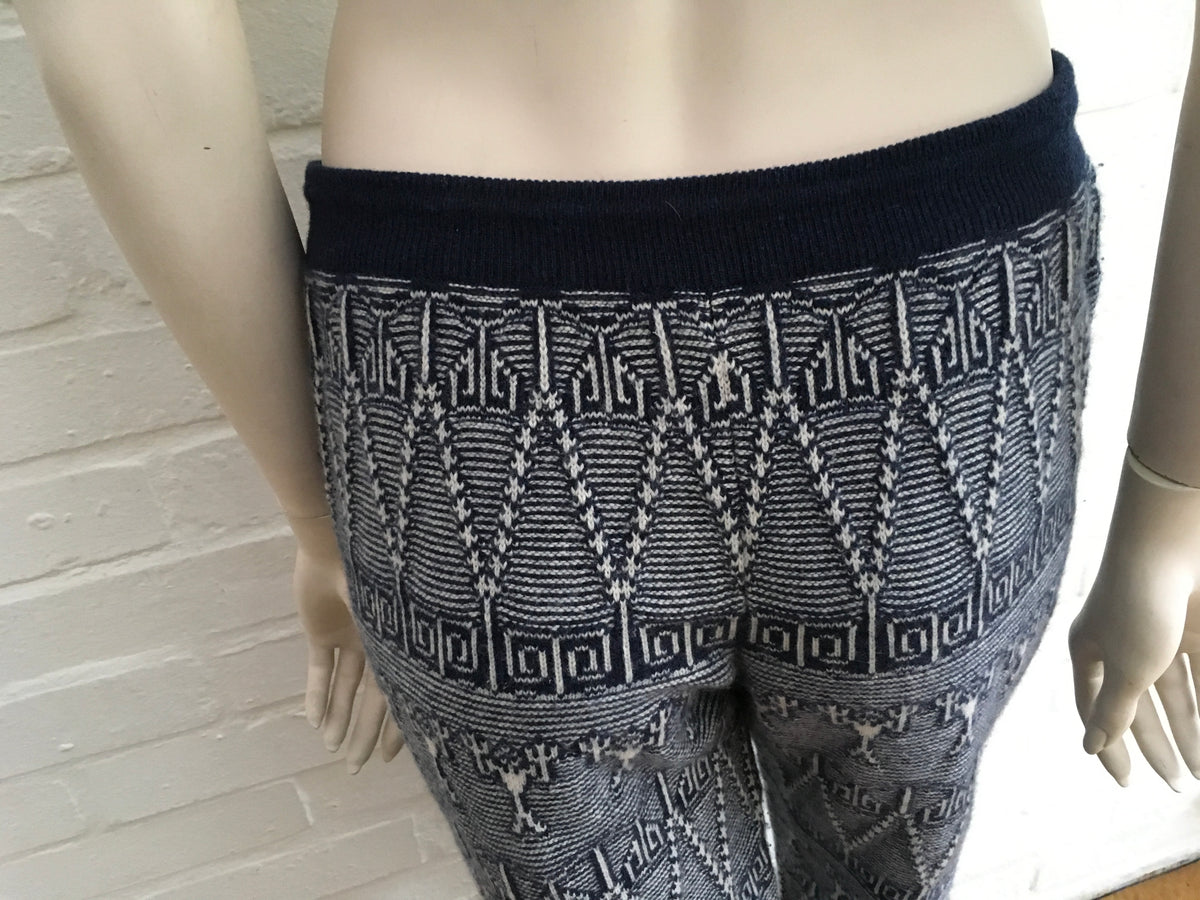 Chanel 2014 Fair Isle Knit Cashmere Joggers Leggings Pants F 36 UK 8 US 4 S Ladies