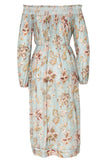 ZIMMERMANN  Multi Pavilion Off The Shoulder Smock Casual Maxi Dress Size 1 S small ladies