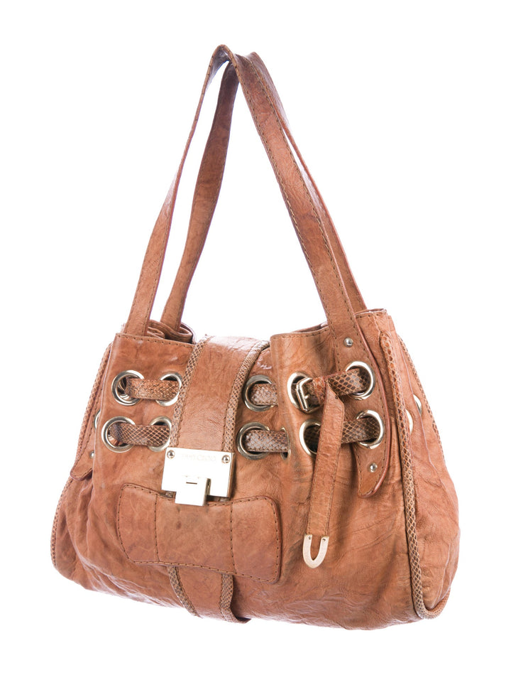 JIMMY CHOO Brown Leather Ramona Tote Bag Handbag ladies