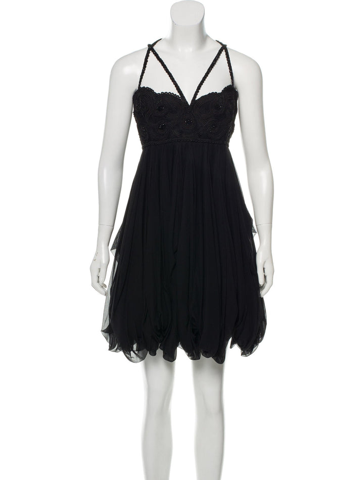 Marchesa Embellished Embroidered LBD silk SO COUTURE Dress  Ladies