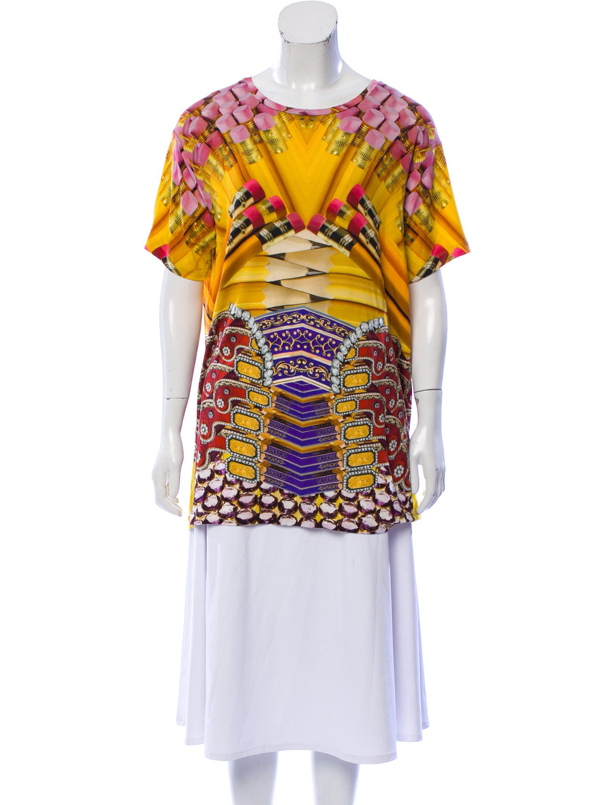 MARY KATRANTZOU Runaway Pencils Printed Short Sleeve T-shirt Size M medium ladies