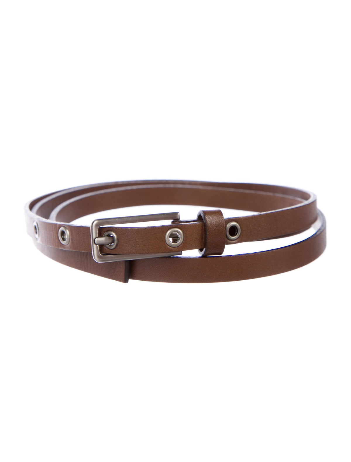 MARNI Brown Leather Skinny Belt Size 75  JUST AMAZING Ladies
