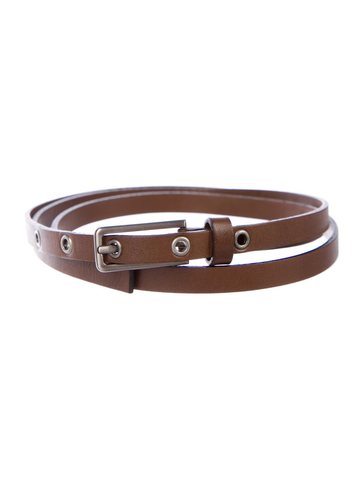 MARNI Brown Leather Skinny Belt Size 75  JUST AMAZING Ladies