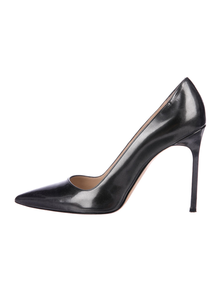 Manolo Blahnik pointed-toe patent leather PUMPS SHOES HEELS SIZE 38 UK 5 US 8 Ladies