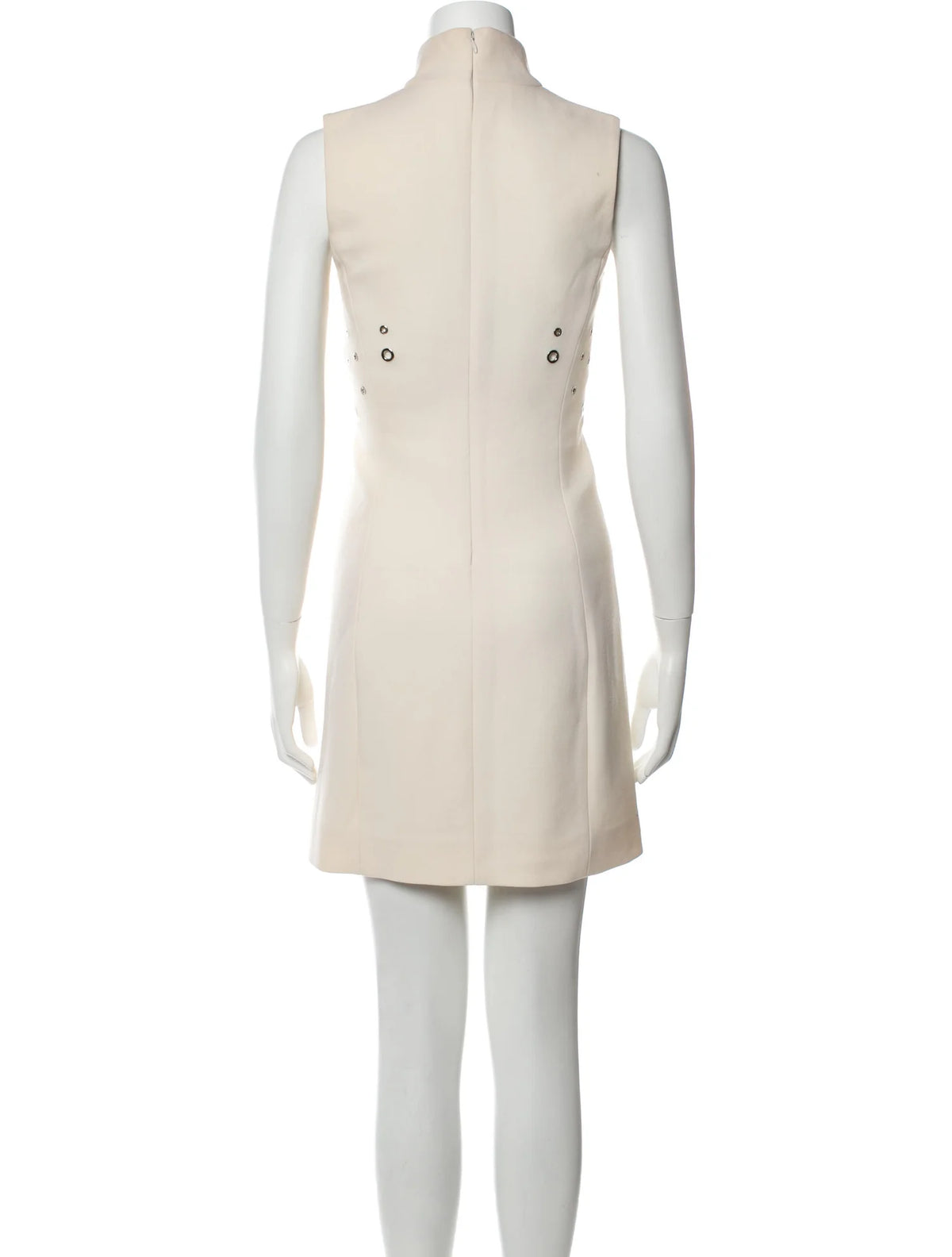 MUGLER GROMMET-DETAIL MINI VIRGIN WOOL DRESS FR 38 UK 10 US 6 ladies