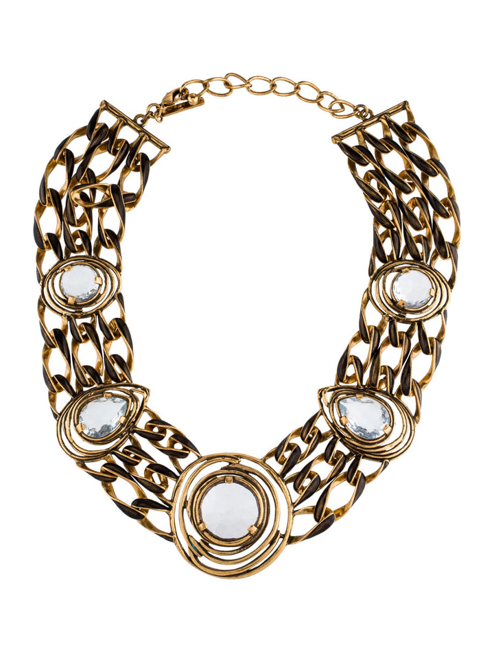 Oscar de la Renta Crystal Curb Chain Necklace Chain Ladies
