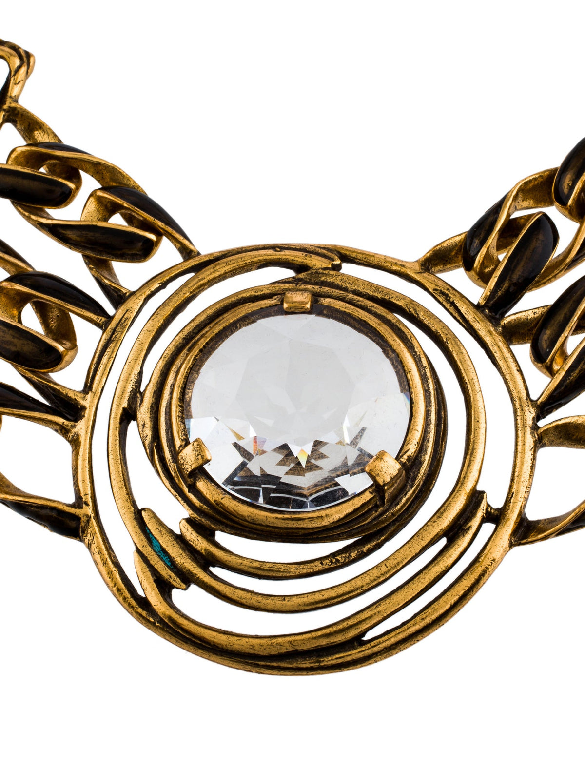 Oscar de la Renta Crystal Curb Chain Necklace Chain Ladies