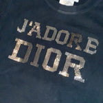Christian Dior J'Dior Vintage Embellished T shirt Size F 36 UK 10 US 4 ladies