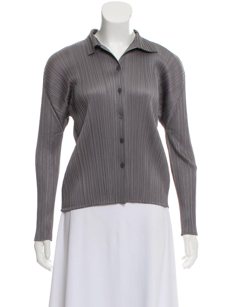 PLEATS PLEASE ISSEY MIYAKE Pleated Shirt In Grey ladies – Afashionistastore
