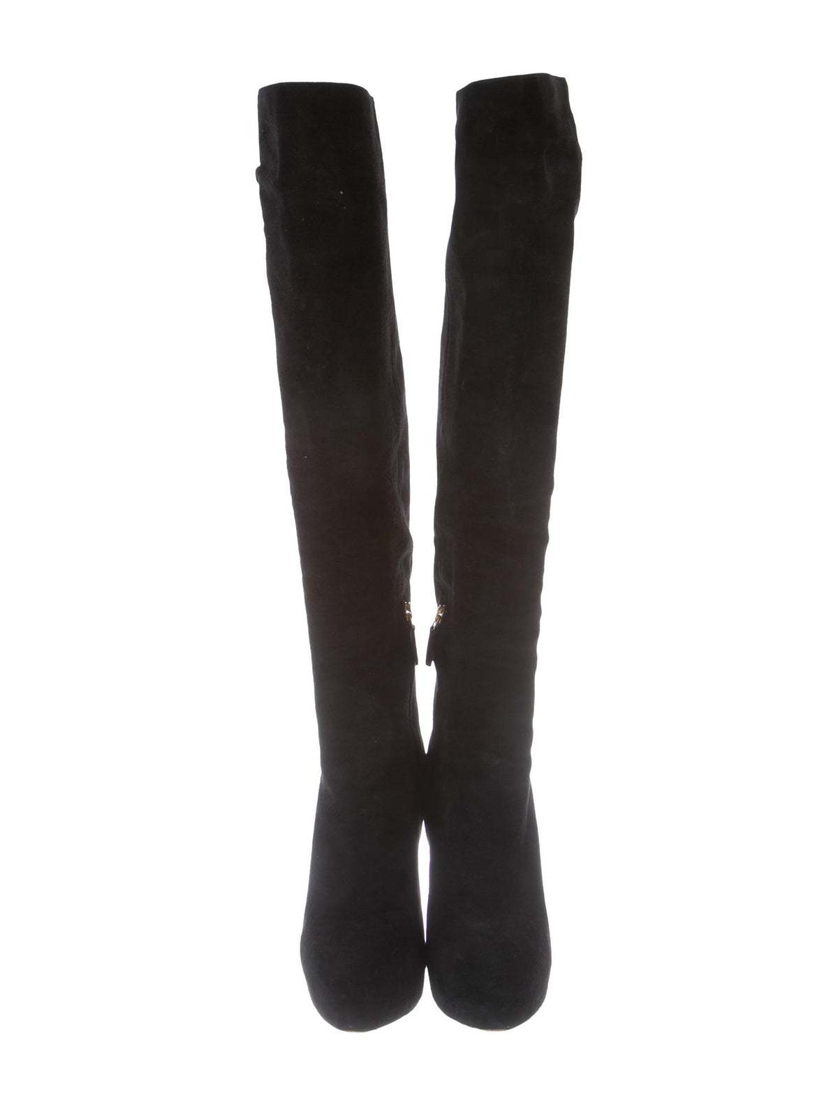 PRADA Suede Leather Black Knee High Boots  LADIES