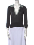 MOST WANTED PRADA  THIN KNIT CROPPED SWEATER JUMPER CASHMERE & SILK SIZE 42 ladies