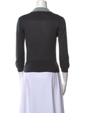 MOST WANTED PRADA  THIN KNIT CROPPED SWEATER JUMPER CASHMERE & SILK SIZE 42 ladies