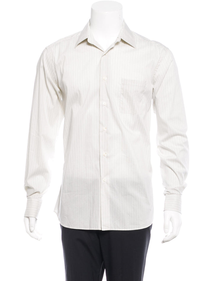 PRADA LONG SLEEVE BUTTON-UP STRIPED SHIRT SIZE 41 16" MEN