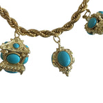 Marc Jacobs Faux Pearl Turquoise Cabochon Charm Bracelet