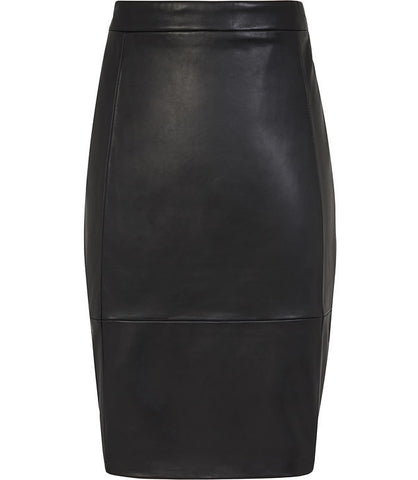 Reiss Womens Leather Olivia Ponte Skirt Size UK 12 US 8 ladies