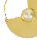 ICONIC CÉLINE Celine Phoebe Philo Gold Pearls Hoops Earrings ladies
