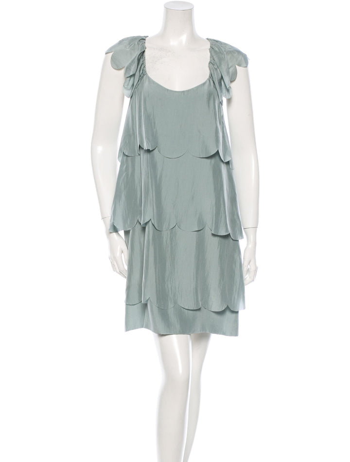 STELLA MCCARTNEY SILK DRESS RUFFLE SIZE I 40 S SMALL LADIES