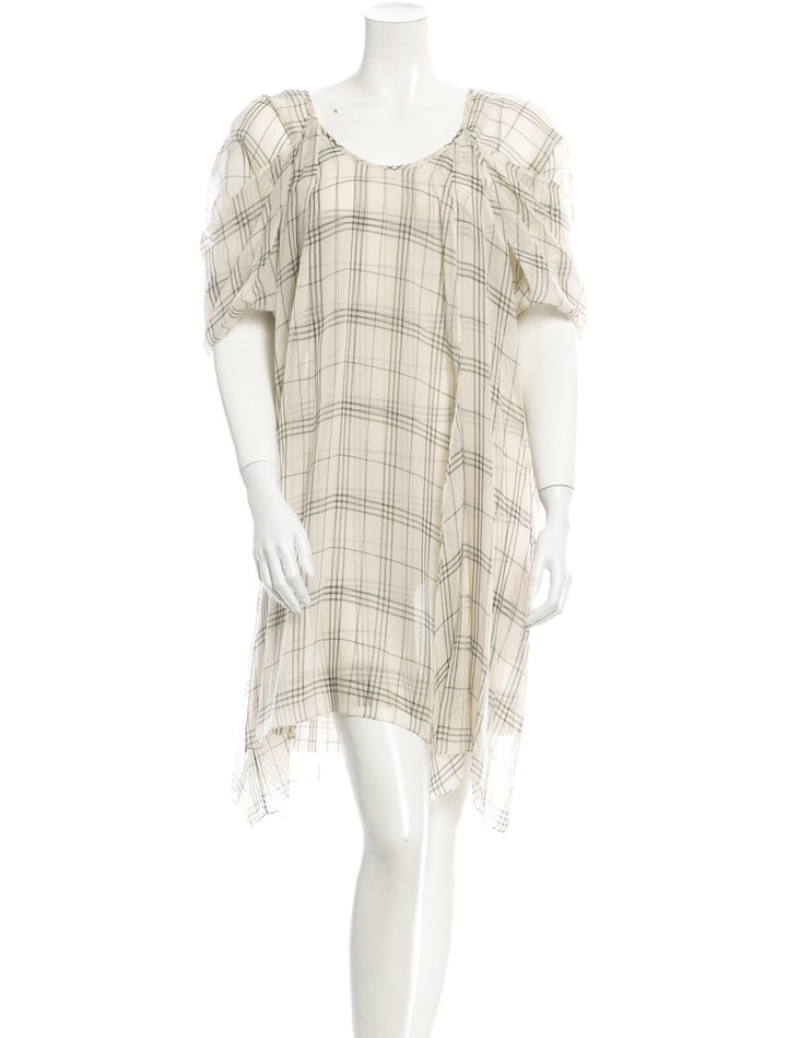 STELLA MCCARTNEY SILK BEIGE DRESS I 44 L LARGE Ladies
