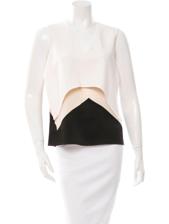 STELLA MCCARTNEY BLACK BEIGE WHITE TOP I 42 M MEDIUM LADIES
