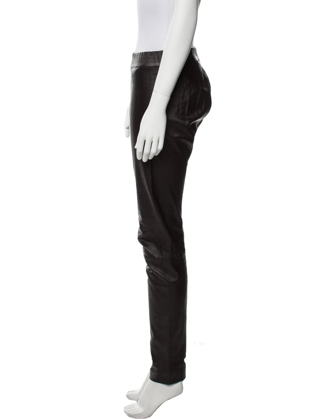 The ROW Skinny Moto Brown Leather Legging Pants Trousers Size M MEDIUM ladies