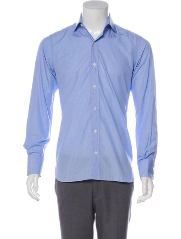 MASSIMO DUTTI Blue Italian Fabric shirt Size L large Men