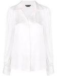 ALICE + OLIVIA CLASSIC IVORY BUTTON-UP V NECK BLOUSE SILK SHIRT SIZE S SMALL Laddies
