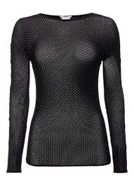Wolford Comet Long Sleeve Knit Swarovski Pullover SIZE L large Ladies