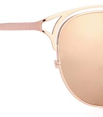 LINDA FARROW Women's Metallic 682 C3 Browline ROSE GOLD SUNGLASSES ladies