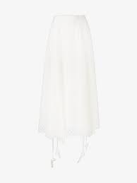 LOEWE 2017 Lace Embroidered High Waist A-Line Skirt With Asymmetric Hem 38 UK 10 Ladies