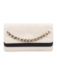 Valentino Bicolor Chain Double Flap Leather Clutch Bag Evening Bag Amazing Ladies