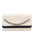 Valentino Bicolor Chain Double Flap Leather Clutch Bag Evening Bag Amazing Ladies