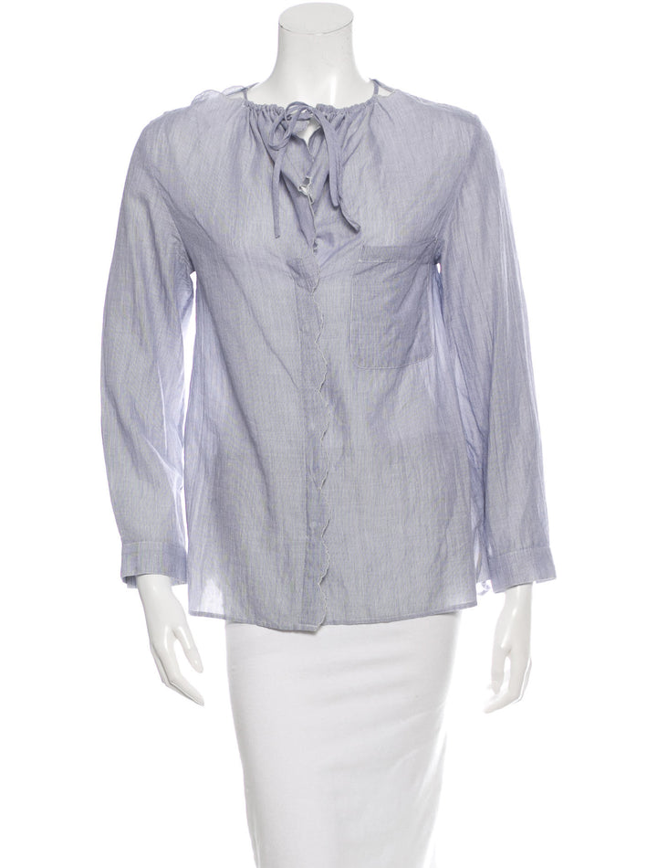 VANESSA BRUNO LONG SLEEVE STRIPED BUTTON-UP SHIRT F38 S SMALL LADIES