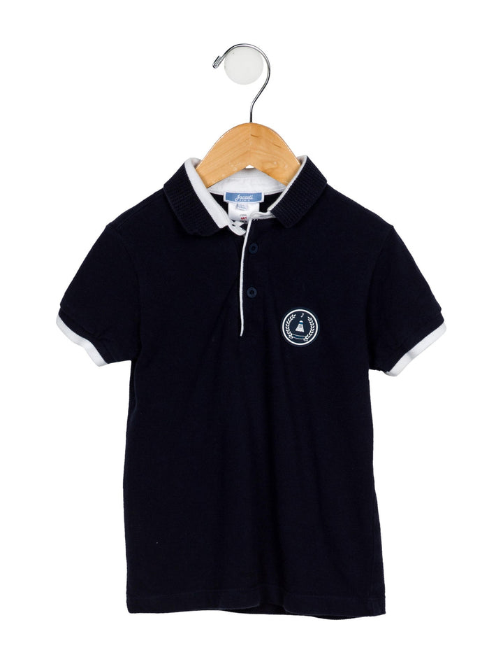 JACADI PARIS Boys' Navy Short Sleeve Polo Shirt 10 years 140 cm Boys Children