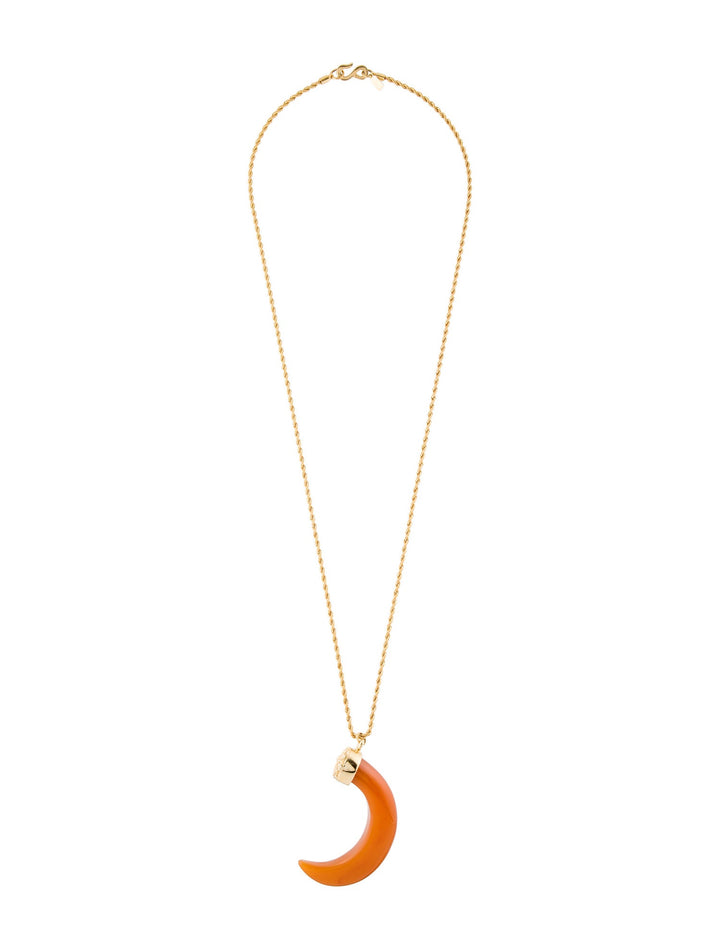 Kenneth Jay Lane Resin Tusk Pendant Necklace Chain Ladies