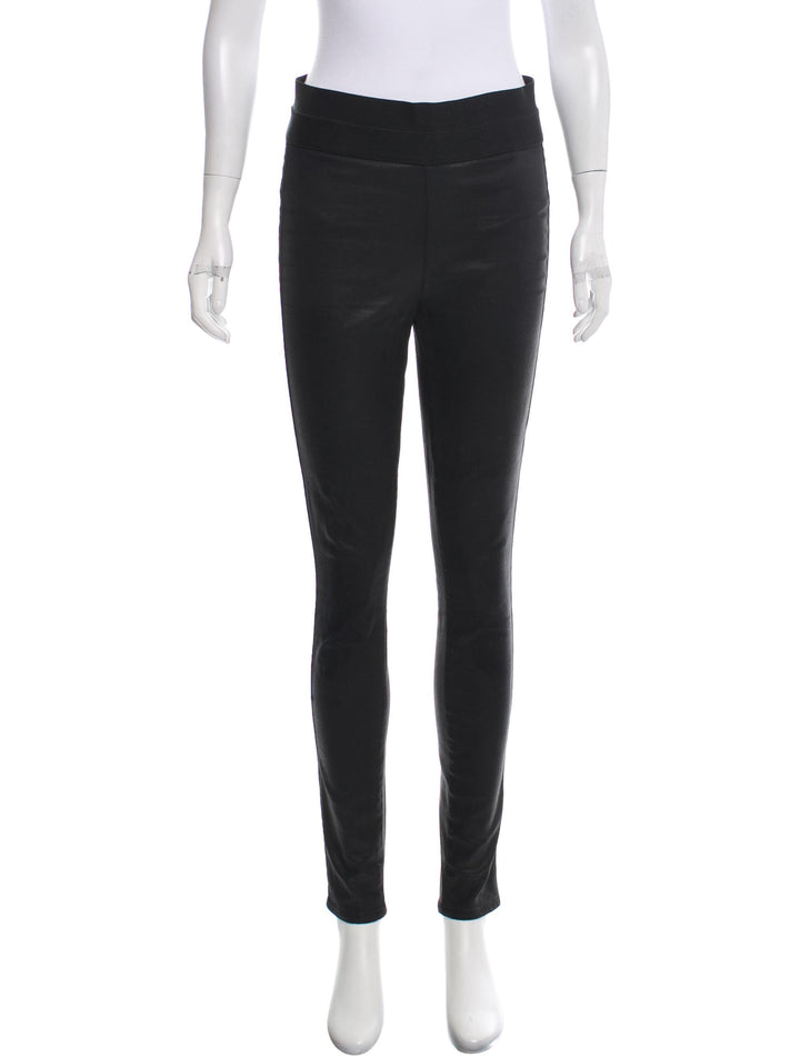 PAIGE Coated Waxed Mid -Rise Denim Leggings Pants Size M Medium Ladies