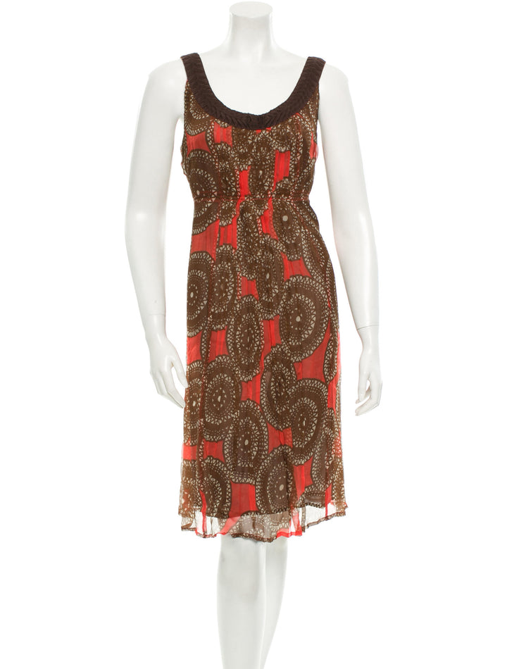 Tory Burch Multicolor Print Silk Sleeveless Pleated Empire Dress SZ 6 UK 10  LADIES
