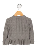 RALPH LAUREN Polo Girls' Ruffled Rib Knit Cardigan Cable Sweater Jumper 4 years Children