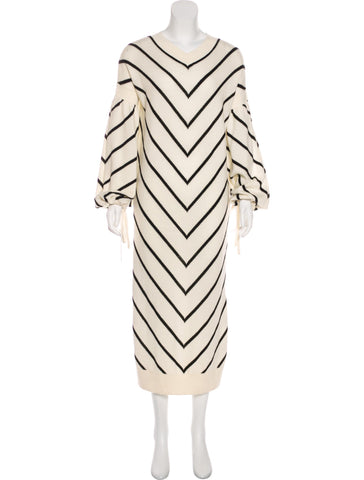 ZIMMERMANN Maples Louche chevron wool and cashmere midi dress ladies Afashionistastore ZIMMERMANN Maples Louche chevron wool and cashmere midi dress ladies Afashionistastore