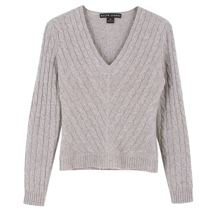 Ralph Lauren Black Label Grey Cashmere Jumper Sweater Slim Fit Size XS ladies