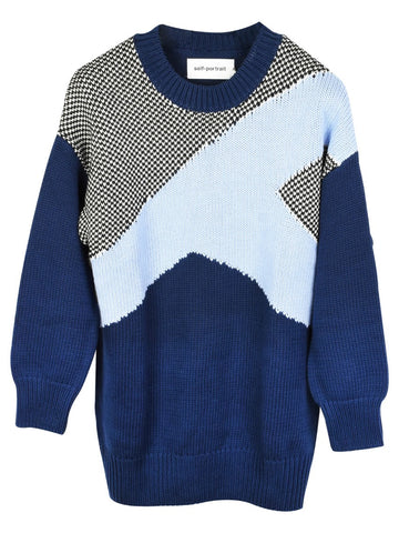 SELF-PORTRAIT Colour Block Knit Jumper Sweater Size M medium ladies
